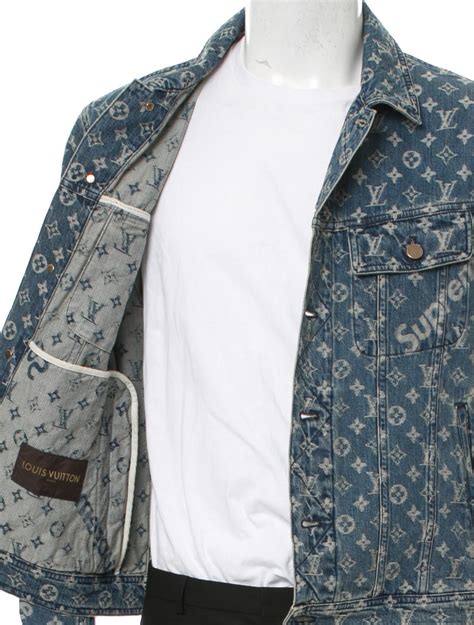 supreme jean jacket lv|supreme louis vuitton leather jacket.